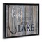 Stupell Industries Lakehouse Cabin Nautical Phrase Framed Floater Canvas Wall Art